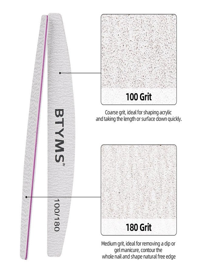بي تي واي ام اس مجموعة مبارد أظافر BTYMS مكونة من 10 قطع بدرجات خشونة 100/180 - ألواح صنفرة مزدوجة الجوانب للأظافر الأكريليك والجل والطبيعية - Image 3